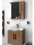 Lacrime 65 cm Beyaz Renkli Mdf, Oval Seramik Lavabolu, Alt ve Üst Dolaplı, Banyo Dolabı Takımı 3