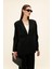 Mono Yaka Oversize Blazer Ceket Siyah 8262 3