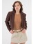 Acı Kahverengi Kruvaze Crop Blazer Ceket 3