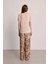 V Yaka Keten T-Shirt - Bej 4