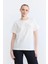 Inci Işlemeli Pamuk T-Shirt - Ekru 1
