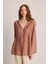 Tencel Rahat Kesim Tunik - Kahverengi 3