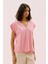 Düşük Omuzlu V Yaka T-Shirt Pembe Y2523830_038 3