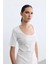 Kısa Kollu Pamuk T-Shirt - Ekru 1