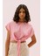 Omuzu Pili Detaylı Belden Bağlamalı T-Shirt Pembe Y2523827_038 1
