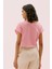 Omuzu Pili Detaylı Belden Bağlamalı T-Shirt Pembe Y2523827_038 2