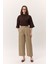 Pileli Gabardin Pantolon Kum 6