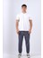 Erkek Dar Paça Regular Kalıp Pamuklu Ribanalı Füme Eşofman Altı 5