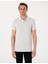 Erkek Gri Slim Fit Örme Dokulu Polo Yaka Tişört 50310171-VR024 1