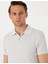 Erkek Gri Slim Fit Örme Dokulu Polo Yaka Tişört 50310171-VR024 2