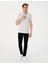 Erkek Gri Slim Fit Örme Dokulu Polo Yaka Tişört 50310171-VR024 4