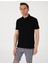 Erkek Siyah Slim Fit %100 Pamuk Kıvrılmaz Amerikan Pike Polo Yaka Basic Tişört 50306154-VR046 1