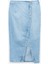 Düğme Detaylı Yırtmaçlı Midi Denim Etek 1