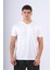 V Yaka Modal Flamlı T-Shirt Ekru 1