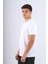 V Yaka Modal Flamlı T-Shirt Ekru 2
