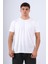 Bisiklet Yaka Modal Flamlı Düz T-Shirt Beyaz 1