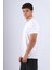 Bisiklet Yaka Modal Flamlı Düz T-Shirt Beyaz 2