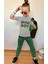 Erkek Çocuk Mini Boy Yazı Ve Şerit Detaylı T-Shirt Kolsuz Siyah Yelek Eşofman Takım 5