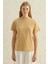 Kısa Kollu Basic T-Shirt Camel 1
