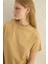 Kısa Kollu Basic T-Shirt Camel 3