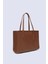 Kahve Rengi Shk173 Deri, Tek Bölmeli, Fermuarlı, Makyaj Çantalı El, Kol Ve Omuz Çantası U:24 E:34 G:13 Cm 2