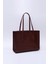 Kahve Rengi Shk173 Deri, Tek Bölmeli, Fermuarlı, Makyaj Çantalı El, Kol Ve Omuz Çantası U:24 E:34 G:13 Cm 2