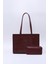Kahve Rengi Shk173 Deri, Tek Bölmeli, Fermuarlı, Makyaj Çantalı El, Kol Ve Omuz Çantası U:24 E:34 G:13 Cm 3