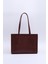 Kahve Rengi Shk173 Deri, Tek Bölmeli, Fermuarlı, Makyaj Çantalı El, Kol Ve Omuz Çantası U:24 E:34 G:13 Cm 4
