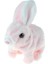 Oyuncak Tavşan Sevimli Pelüş Tavşan Pink Sesli Hareket Pilli 17CM 3