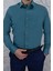 Erkek Slim Fit Uzun Kol Petrol 6 Drop Gömlek 2