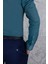 Erkek Slim Fit Uzun Kol Petrol 6 Drop Gömlek 3