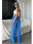 Saks Beli Büzgülü Wide Leg Kumaş Pantolon MG1950 2