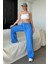 Saks Beli Büzgülü Wide Leg Kumaş Pantolon MG1950 5