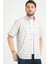 Erkek Beyaz Kısa Kollu Pamuklu Kareli Cepli Trend Yazlık Gömlek 1