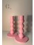 Pudra Pembe Ikili Modern Şamdan Mumluk 2