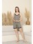 Leopar Desenli Askılı Şortlu Takım 2