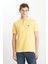 %100 Pamuk Regular Fit Normal Kesim Sarı Polo Yaka Tişört 1