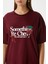 Kadın Something Kiraz Baskılı Bordo Oversize T-Shirt 2
