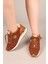 Choccy Hakiki Deri Garnili Triko Sneakers Taba 1