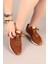 Choccy Hakiki Deri Garnili Triko Sneakers Taba 2