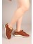 Choccy Hakiki Deri Garnili Triko Sneakers Taba 3