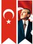 Türk Bayrağı ve Atatürk Baskılı Kırlangıç Bayrak Takım 50 x 150 cm 1