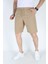Relaxed Fit Yazlık Erkek Şort Krem 1