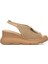 Elit Zeyn 8067 Kadın Hakiki Deri Dolgu Topuk Sandalet Camel 1