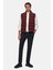 Slim Fit Bordo Düz Yelek Mont 4