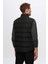 Slim Fit Siyah Düz Yelek Mont 3
