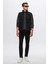 Slim Fit Siyah Düz Yelek Mont 4