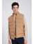 Slim Fit Camel Düz Yelek Mont 2