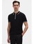 Ds Damat Slim Fit Siyah Rayon Polo Yaka Fermuarlı Triko T-Shirt 4HF06ORT10004 1