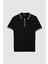 Ds Damat Slim Fit Siyah Rayon Polo Yaka Fermuarlı Triko T-Shirt 4HF06ORT10004 5